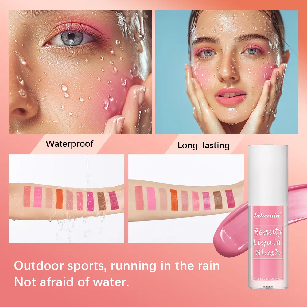 Beauty Liquid Blush Velvet Matte Blusher Face Pigment Lasting Waterproof Natural Cream Cheek Tint Orange Peach Maquiagem 4ml