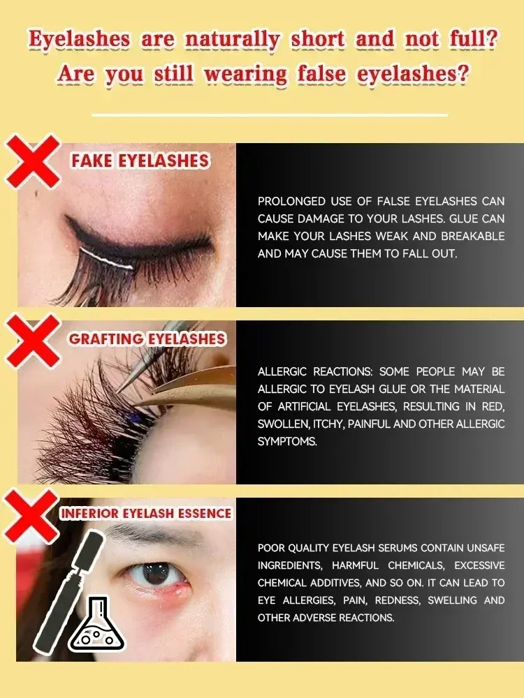 Witness eyelash growth! Growth liquid, thick thin and easy to brush out