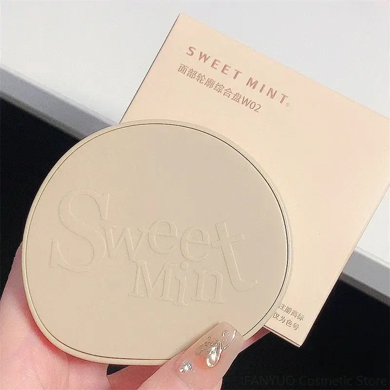 4 Colors Matte Contour Palette Long-Lasting Shading Highlighter Blush Powder Waterproof Sweatproof Beauty Face Pressed Powder