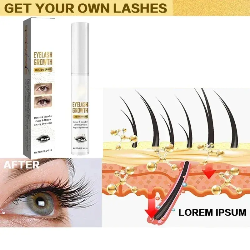 Witness eyelash growth! Growth liquid, thick thin and easy to brush out