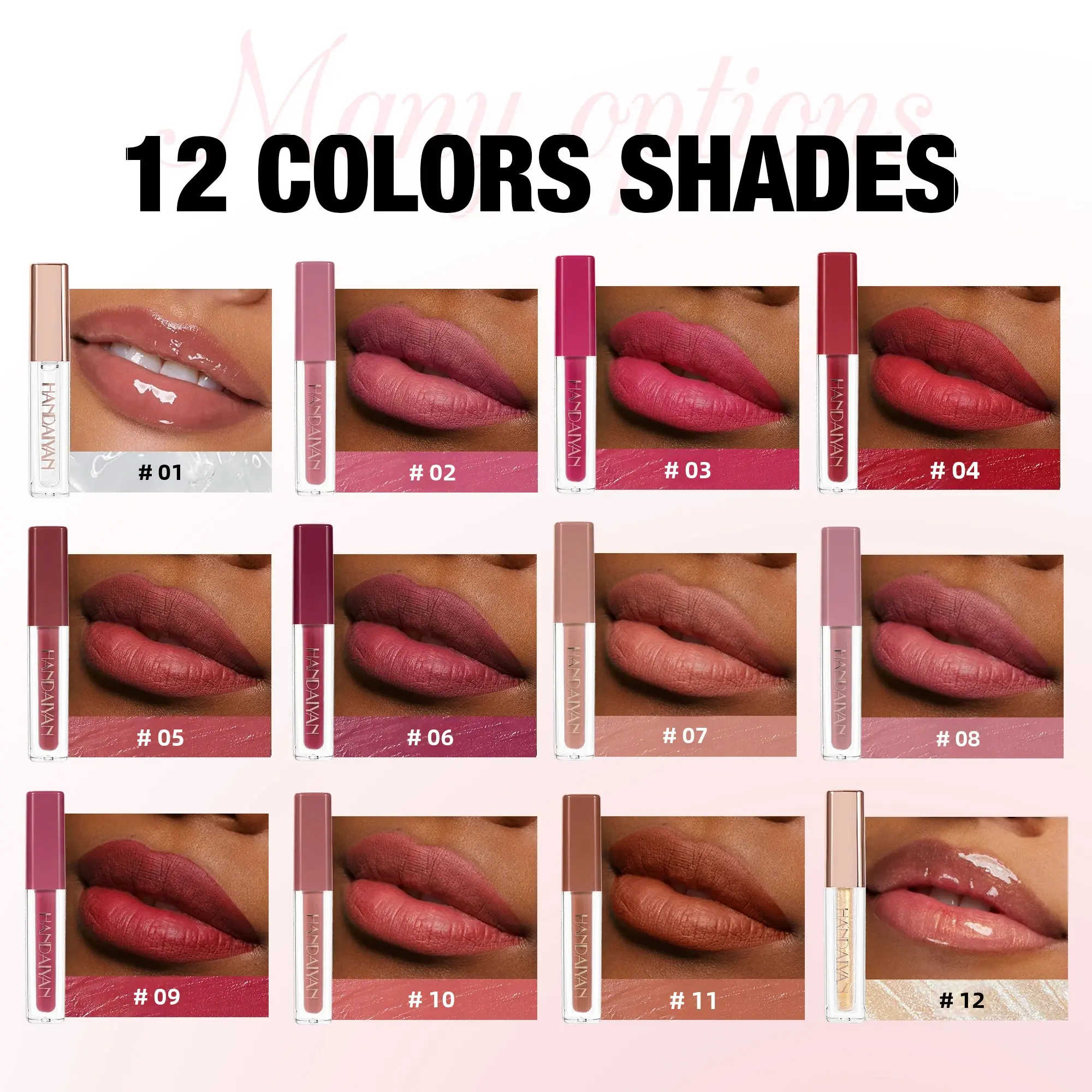 12 Shades Velvet Lipstick Set Nude Matte Lip Gloss Long Lasting Waterproof Smudge Proof Beauty Makeup Kit