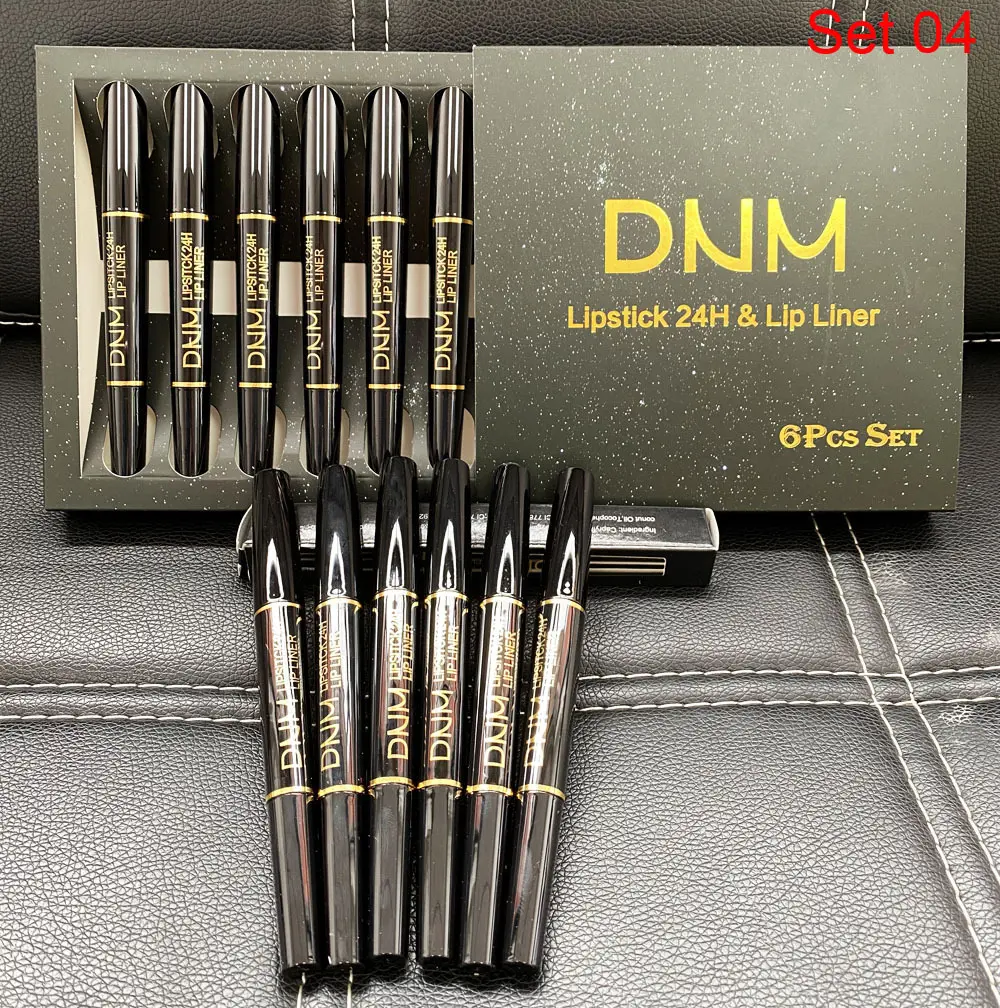 6PCS/SET Double Ended Matte Lipstick Makeup Long Lasting Waterproof Nude Lipsticks Lips Liner Pencil Woman Cosmetics Beauty Kit