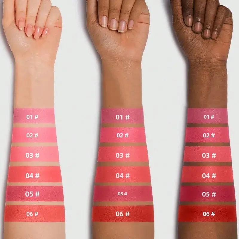 3-in-1 Smooth Blush Cream Heart-Shaped Waterproof Long-lasting Matte Finish Easy to Wear Natural Color Lip Cheek Eye Makeup