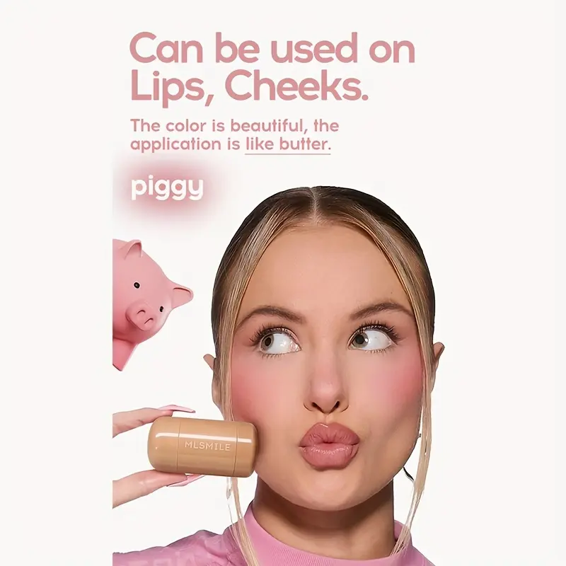 PAGE VINE Pocket Blush Stick 6 Color Lip And Cheek Hydrating Stick Highlights To Brighten Natural Hydrating Muscles