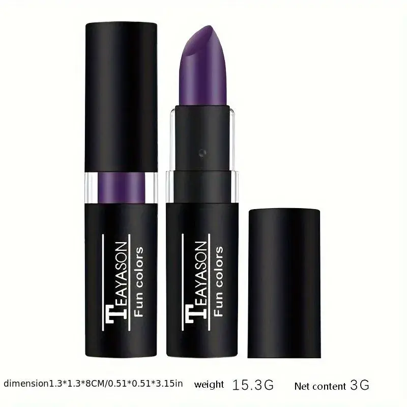 Waterproof Purple Matte Lipstick - Long-Lasting Halloween Creative Stage Makeup Lip And Face Paint for Festive Celebrations