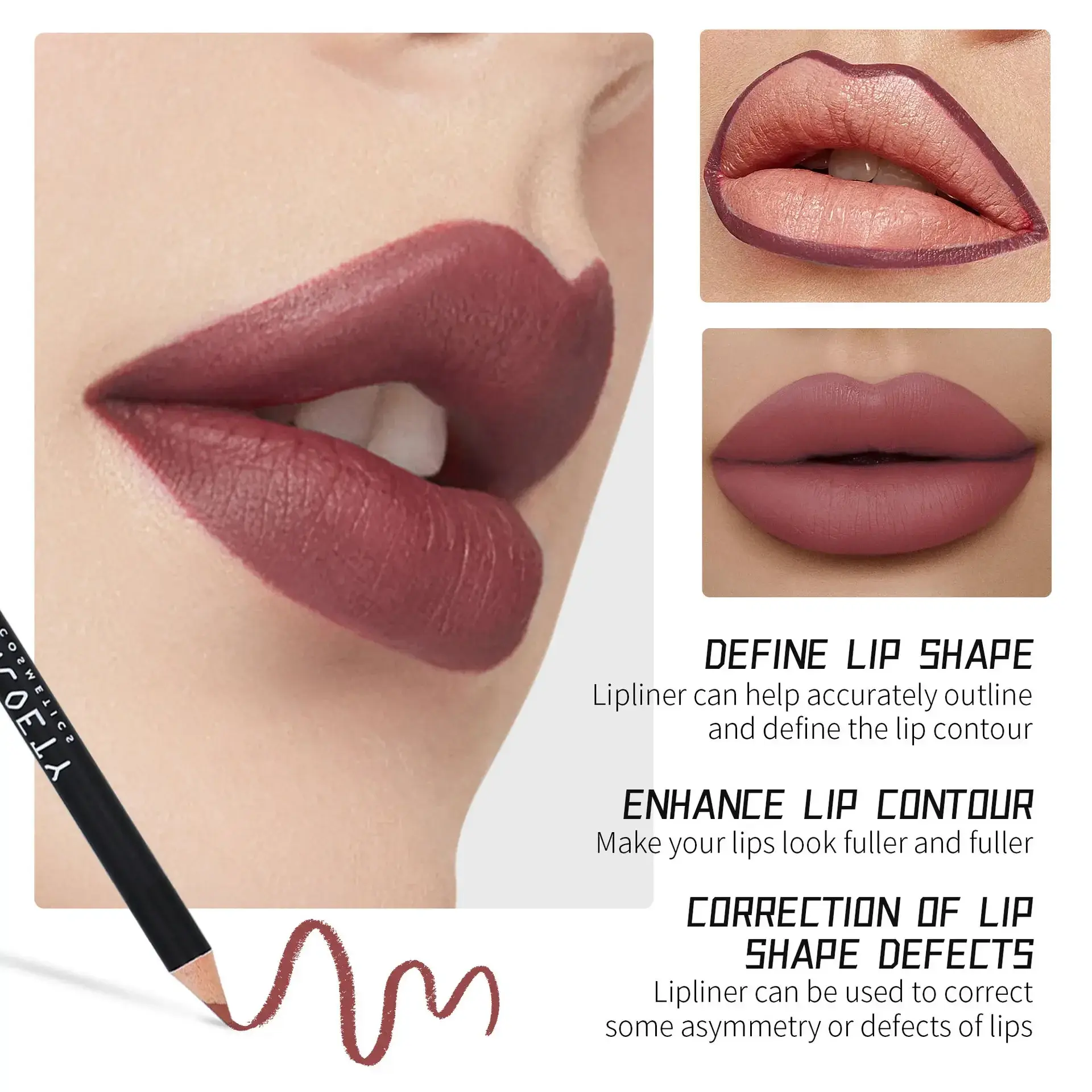 12pcs Professional Lip Liner Pens Set 12 Colors Matte Non-Stick Nude Lipstick Pencils Long-Lasting Moisturizing Lip Makeup Kit