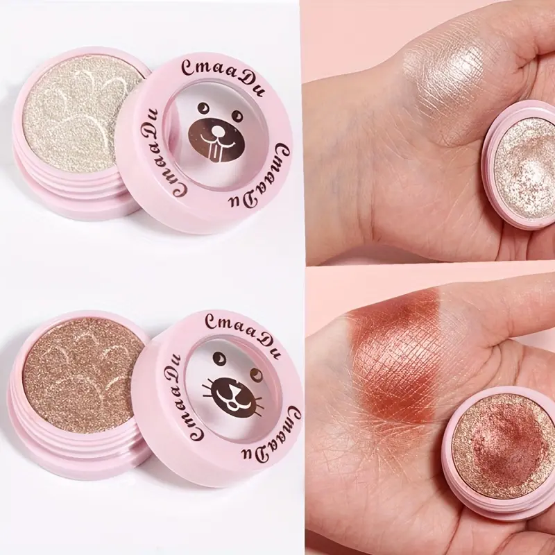 2PCS/Set Long-Lasting Shining Eyeshadow Pearlescent Shimmer Eye Shadow Highlighter Beautiful Eye Brightening Makeup