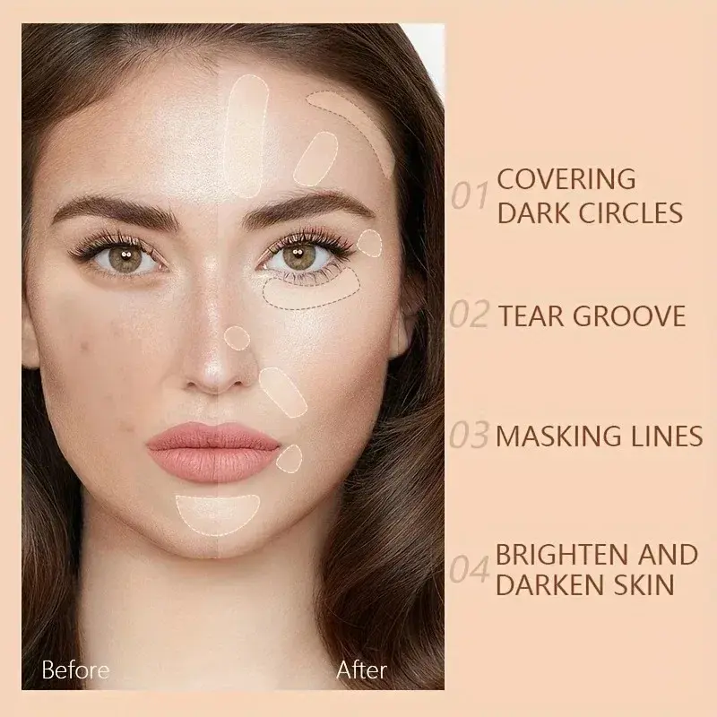 MAYCHEER Full Coverage Concealer Cover Anti-Dark-Circle & Freckle Long-Lasting Waterproof Foundation Face Makeup Base Cosmetic