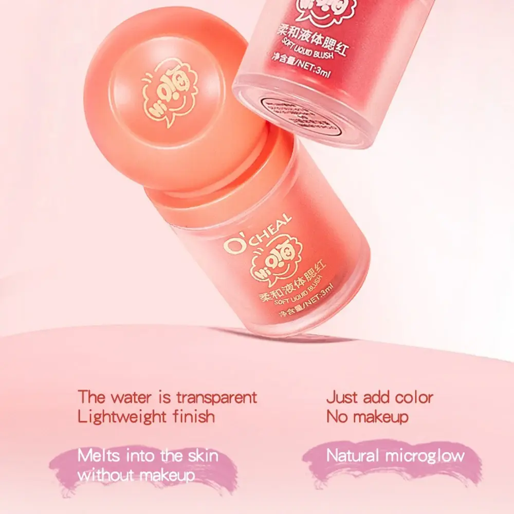 Natural Look Long-Lasting Liquid Blusher Easy Color Lip & Cheek Stick/Blush Eyeshadow Compact & Portablefor Daily Makeup