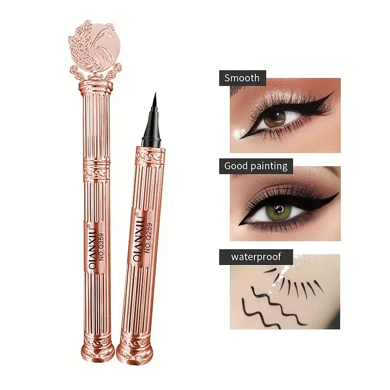 Rose Gold Liquid Eyeliner - High-quality, Waterproof, Quick-drying, Long-lasting, Natural Black Eyeliner