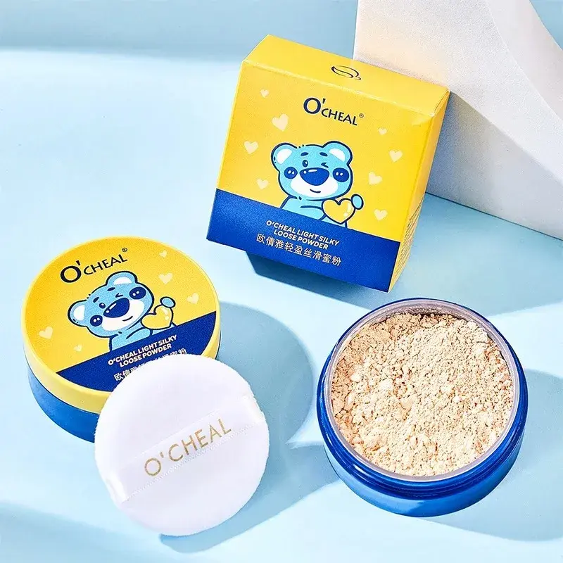 O'CHEAL Cartoon Loose Setting Powder for Makeup - Waterproof Oil-Control Long-Lasting Fresh Look Foundation for Girls
