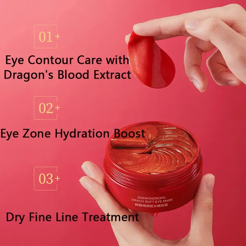 60PCS Dragon's Blood Collagen Hydrogel Eye Masks Anti-Wrinkle Dark Circle Corrector Moisturizing Skin Care Eye Patches