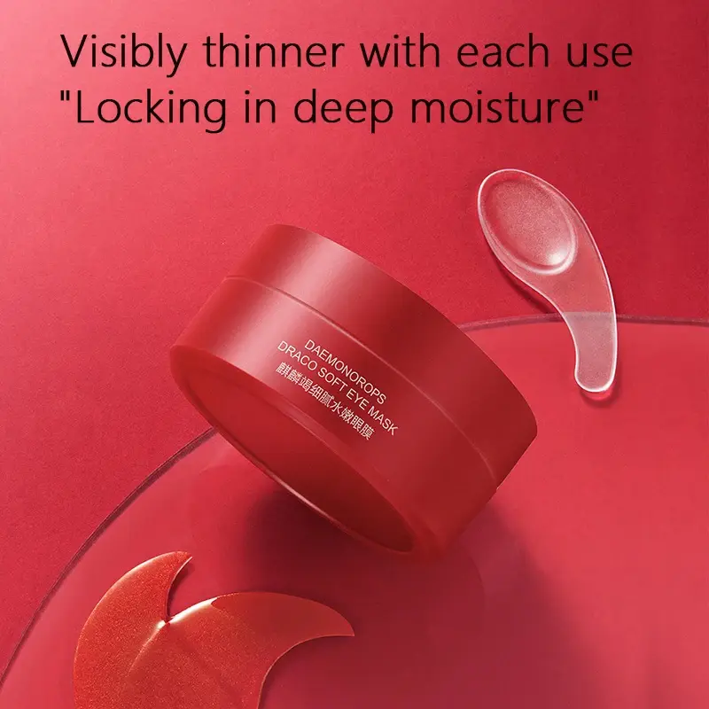 60PCS Dragon's Blood Collagen Hydrogel Eye Masks Anti-Wrinkle Dark Circle Corrector Moisturizing Skin Care Eye Patches