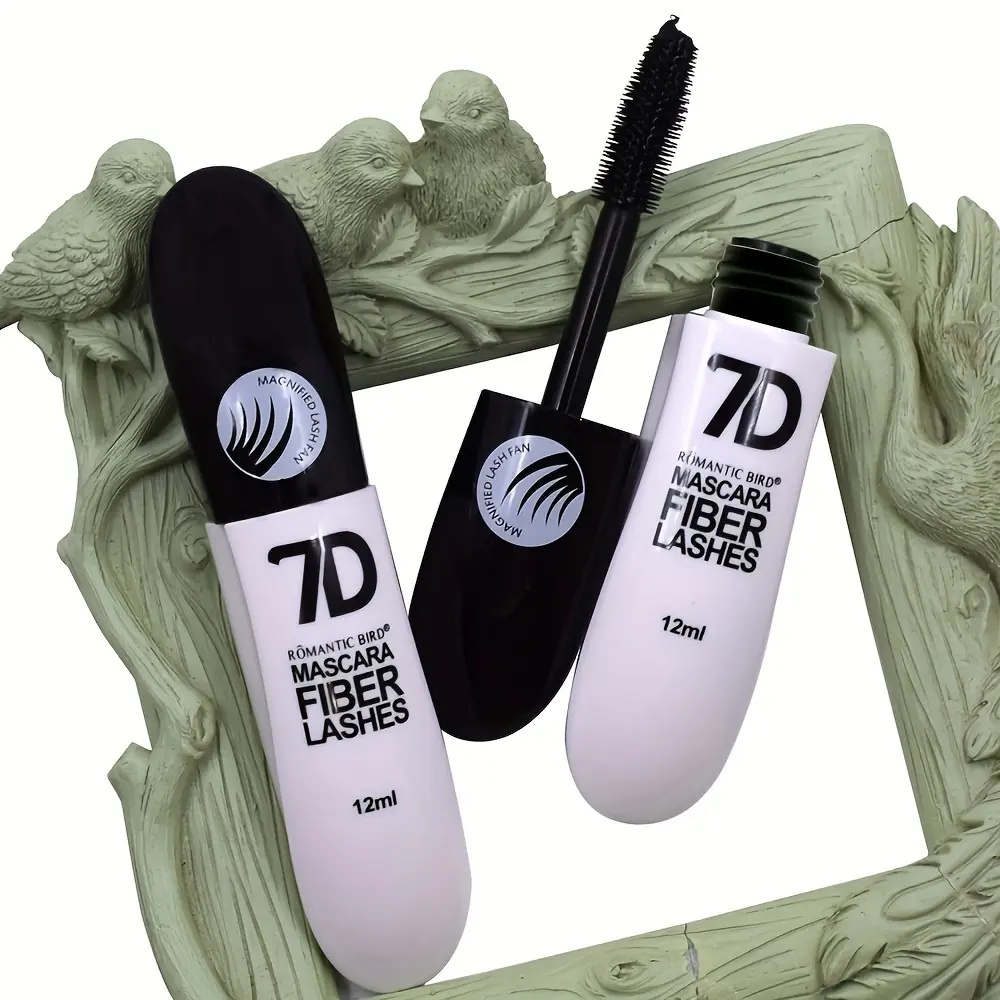 7D Fiber Mascara Ultra Lengthening & Thickening Mascara Brush False Eyelash Effect Waterproof Mascara Black Fiber Mascara