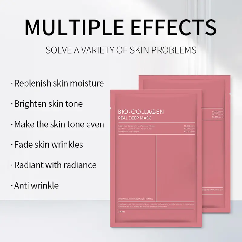 Hydrating Moisturizing Collagen Face Mask Skin Friendly Fit Firming Soothing Facial Treatment FOR Healthy Glowing Skin