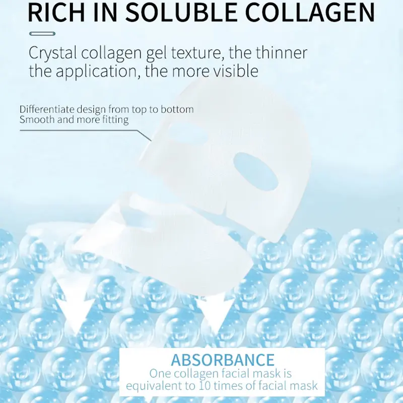 Hydrating Moisturizing Collagen Face Mask Skin Friendly Fit Firming Soothing Facial Treatment FOR Healthy Glowing Skin