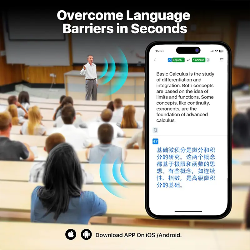 UYUXIO Wireless Earbuds AI Translating Earphone with LCD Display ENC Noise Cancelling Ear Buds with 144 Languages Translate