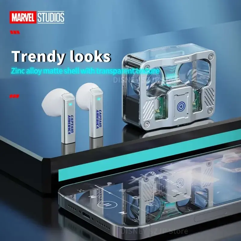 Disney Marvel BTMV29 Iron Man Wireless Bluetooth Earbuds Noise Reduction Sports Gaming Waterproof Earphones with Mic Headset