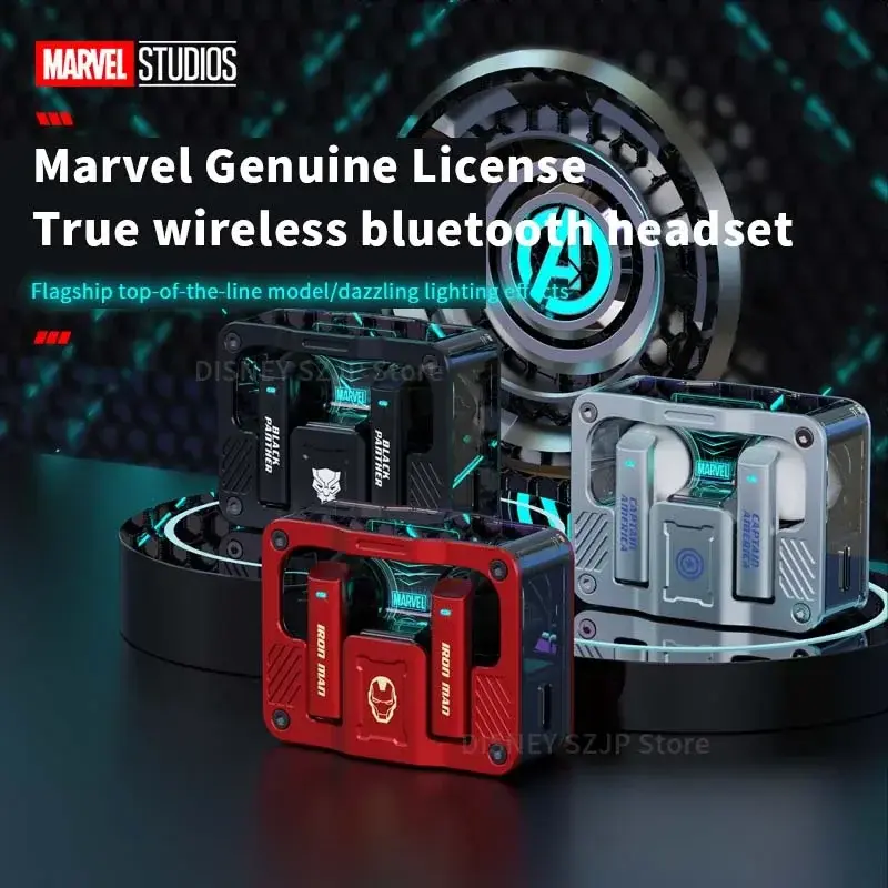 Disney Marvel BTMV29 Iron Man Wireless Bluetooth Earbuds Noise Reduction Sports Gaming Waterproof Earphones with Mic Headset