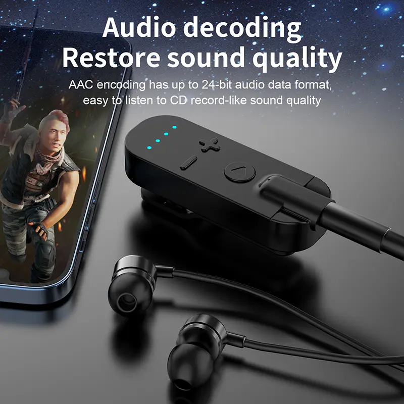 Lavalier Earphone 3 Modes Gaming/Music/Calling ANC+ENC Noice Cancelling Wireless Headset Bluetooth 5.2 Receiver Adapter With Mic