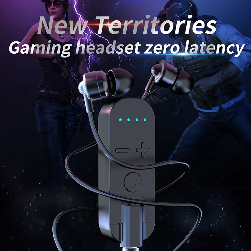 Lavalier Earphone 3 Modes Gaming/Music/Calling ANC+ENC Noice Cancelling Wireless Headset Bluetooth 5.2 Receiver Adapter With Mic