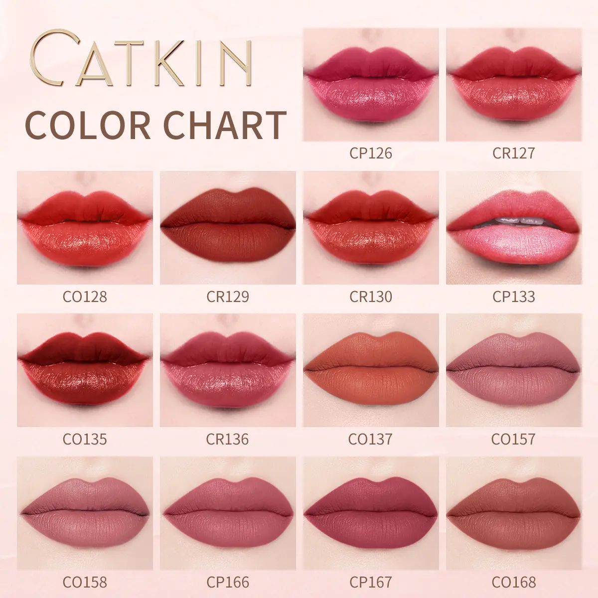CATKIN Makeup Velvet Matte Lipstick, Hydrating Satin Long Lasting lipstick with Smooth and Creamy Texture