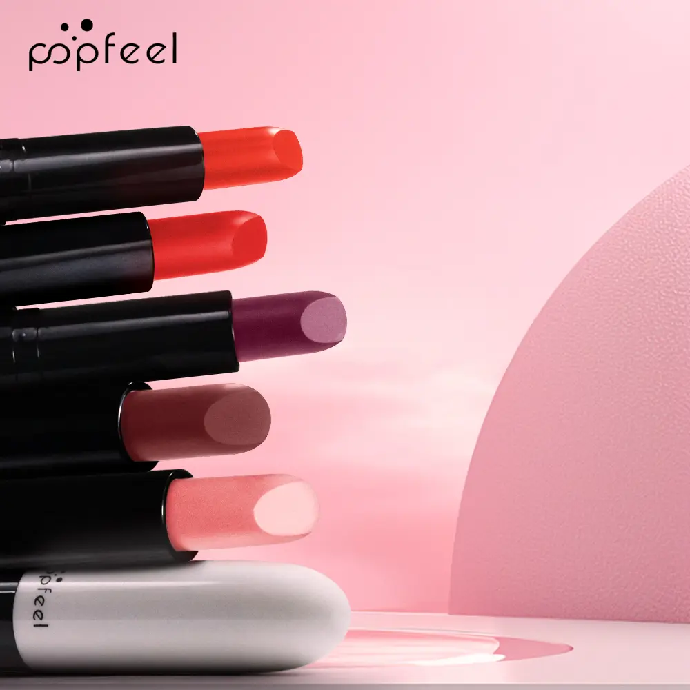 POPFEEL Matte Velvet Lipstick - Long-Lasting, Smooth Texture, Easy Application, Available in 5 Shades including Coral Pink