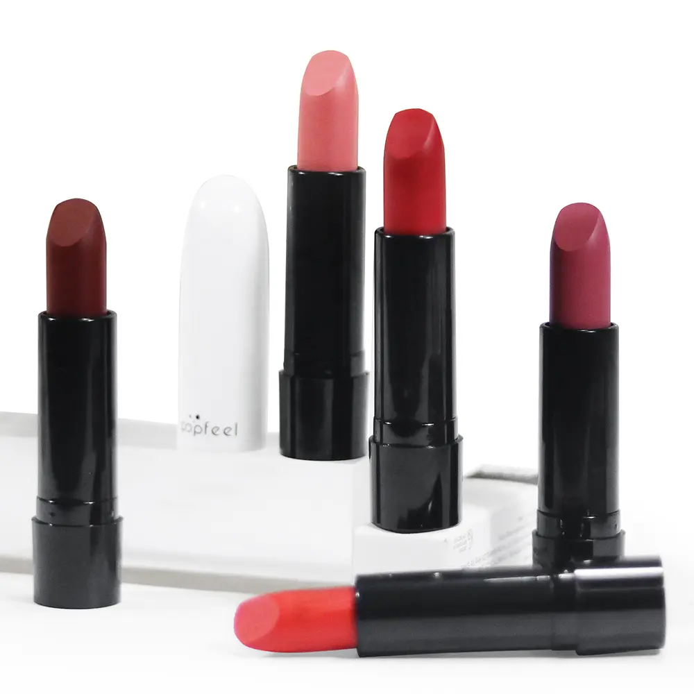 POPFEEL Matte Velvet Lipstick - Long-Lasting, Smooth Texture, Easy Application, Available in 5 Shades including Coral Pink