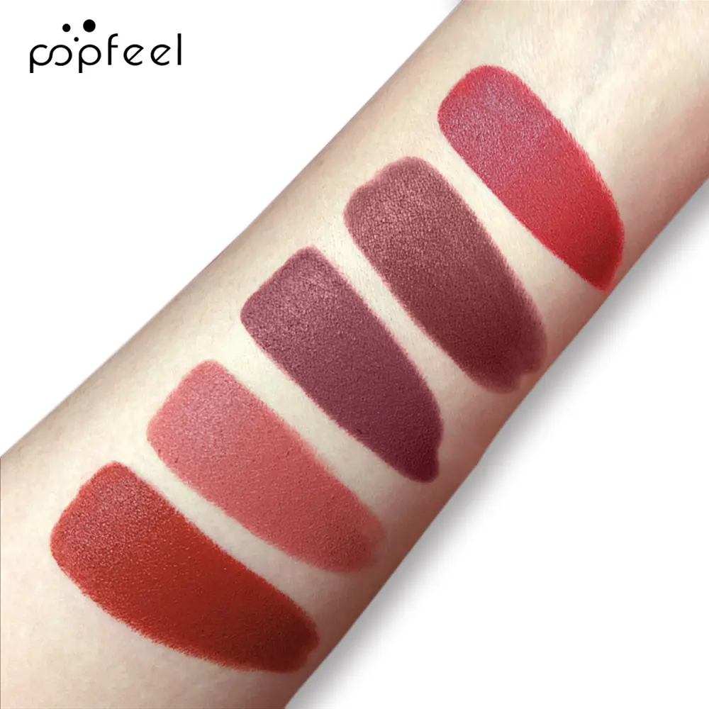 POPFEEL Matte Velvet Lipstick - Long-Lasting, Smooth Texture, Easy Application, Available in 5 Shades including Coral Pink