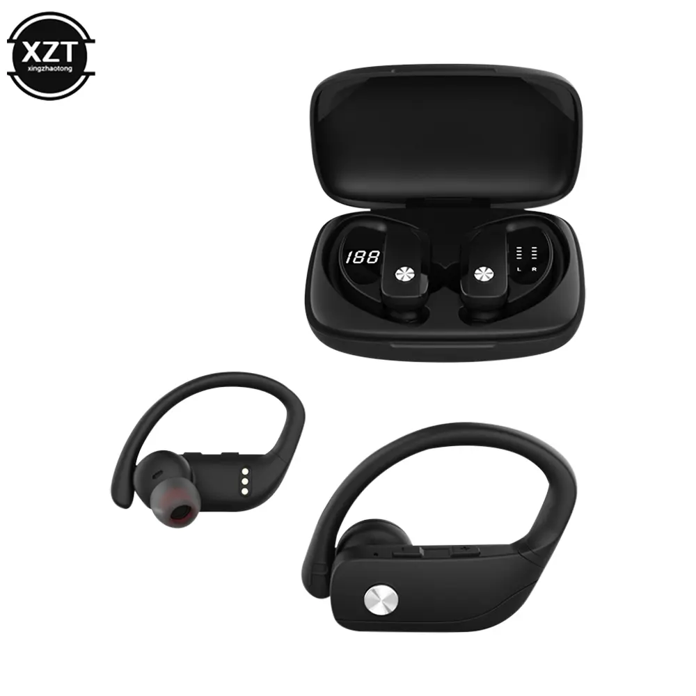 T16 Bluetooth-compatible Earphones True Wireless Earbuds TWS Ear Hook Sports Waterproof Headsets Bass Gaming Headphones With Mic