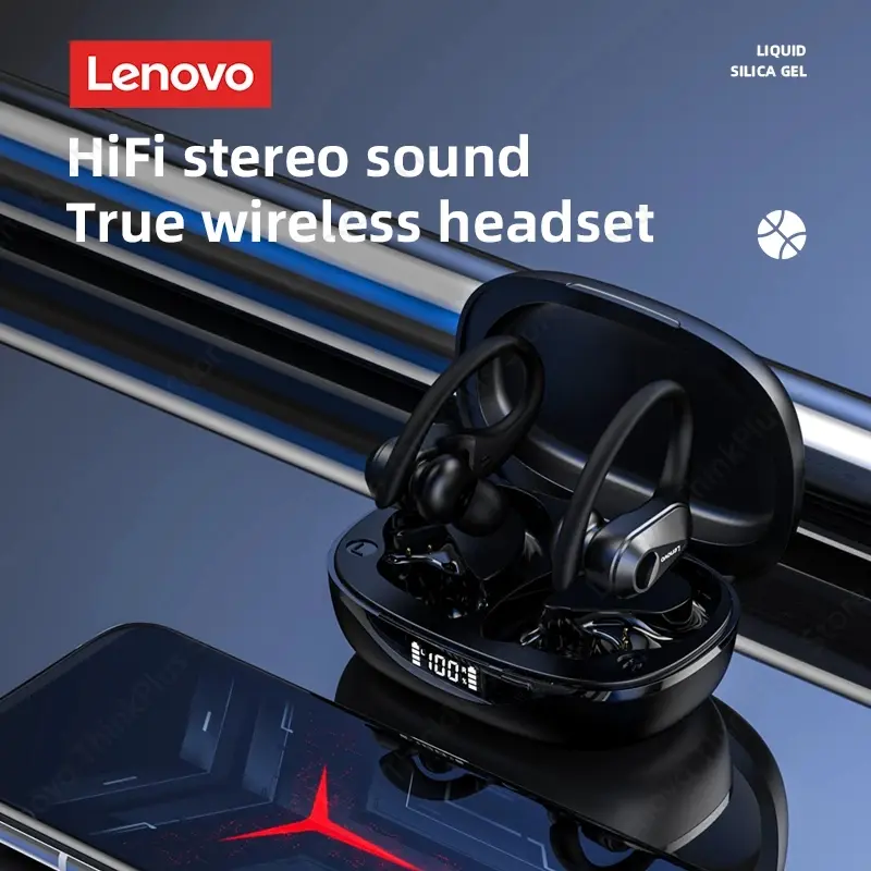 2/4/6/8PCS Original Lenovo LP75 Wireless Sports Bluetooth Headphones EarHook Noise Reduction Waterproof Gaming Earphone with Mic