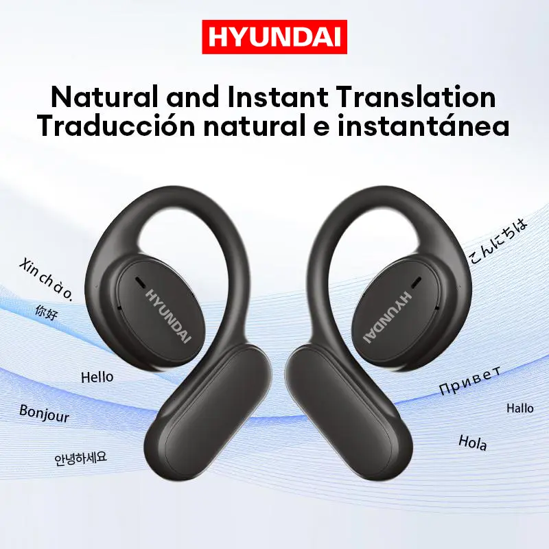 Choice HYUNDAI Openair5 AI Bluetooth Translation Earphones Hanging Ear Type AI Intelligent 100+ languages Meeting Earphone Gift