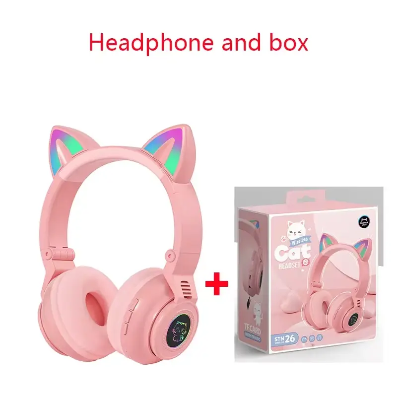 HiFi Girls Wireless Unicorn headphones with Mic phone Stereo Bass Cute Children Music Kid Cat Bluetooth Headsets Support SD Card