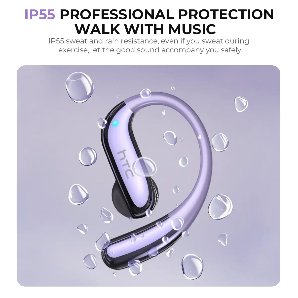 Translator HTC NE23 OWS Wireless Headphones 6.0 Translation Earphones Dual Noise Reduction Calls IP55 Professional Protection