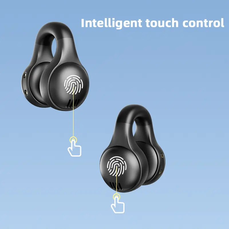 Wireless Headphones  Bluetooth Headset With Mic Handsfree Noise Canceling Earphones Clip Ear Music Sports Gaming Earplug