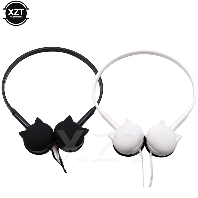 Cute Cat Colored Stereo Pink Headphones Headset Earphones for Samsung Xiaomi MP3 Kids Students Birthday Gifts With Retail Box