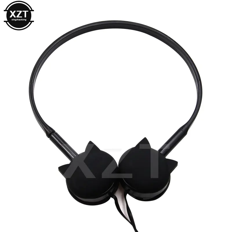 Cute Cat Colored Stereo Pink Headphones Headset Earphones for Samsung Xiaomi MP3 Kids Students Birthday Gifts With Retail Box