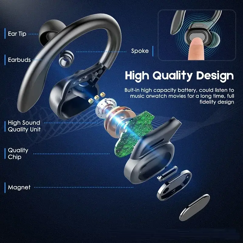 Xiaomi S730 Wireless Earphones Ear Hook Bluetooth Earbuds TWS Hifi Headphones Gaming Touch Control Sport Headset with Microphone