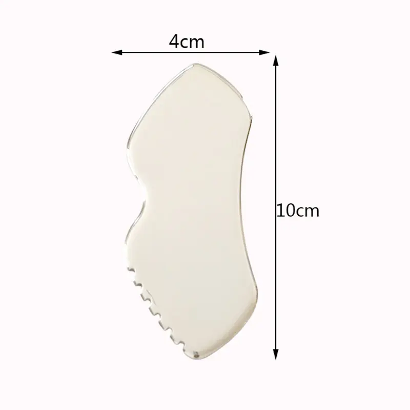 ‌Stainless Steel Gua Sha Tool - Gear-Textured Facial Massage Scraper for Myofascial Release & Contoured Lip Shape Design