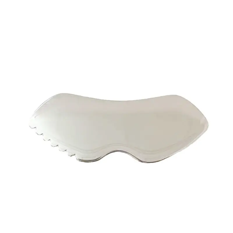 ‌Stainless Steel Gua Sha Tool - Gear-Textured Facial Massage Scraper for Myofascial Release & Contoured Lip Shape Design