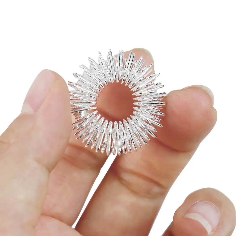 10/20/100pcs Finger Massager Rings Stainless Steel Relax Hand Acupressure Ring Decompression Mini Finger Massage Ring