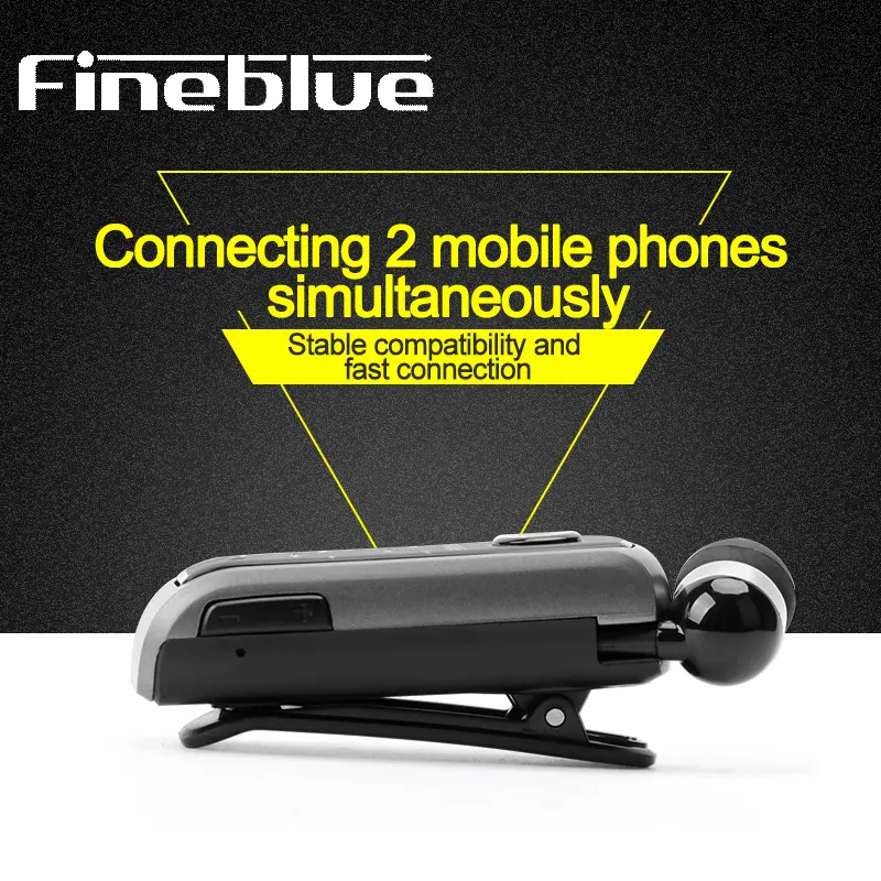 2024 Upgrade Fineblue F910 professional handsfree clip headset retractable talking ear phone connect two bluetooth headphones