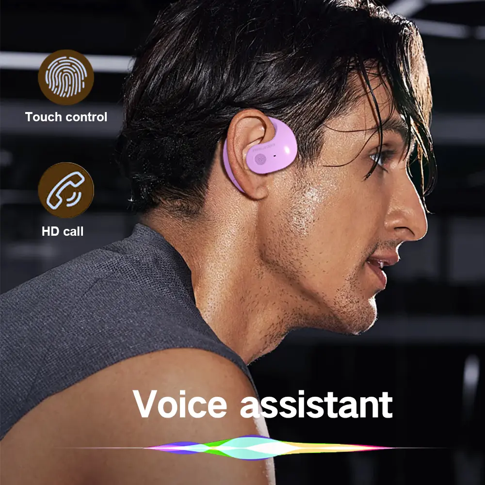 GreatWall NEW Wireless Bluetooth Earphones Sports Ear Hook Headset Spherical Design Headphones HiFi Stereo HD Call Touch Control