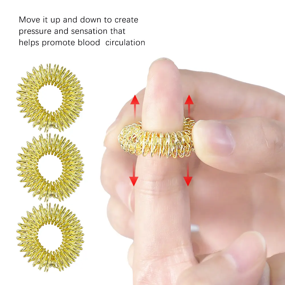 10/20/100pcs Finger Massager Rings Stainless Steel Relax Hand Acupressure Ring Decompression Mini Finger Massage Ring