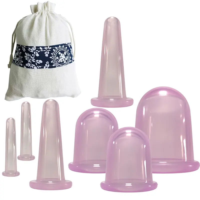 2/4/7Pcs Set Silicone Anti Cellulite Cup Vacuum Massage suction Cups Body Pain Relief Roller Manual Suction Cups Cupping Therapy