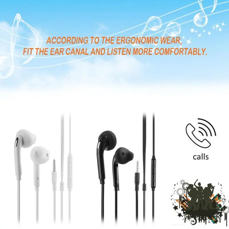 ALLOET Flat 3.5mm Aux Wired Earphone Earpiece In Ear Earbuds Headset Headphone for Samsung S6 Note4 Android Smart Phone Hot Sale