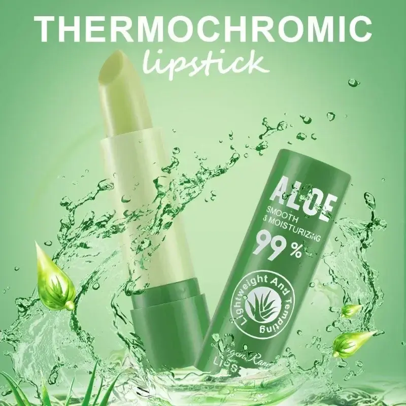 Aloe Lipstick Color-changing Lip Balm Lithesome Moisturizing Hydrating Watery Lip Stick Aloe Fruit Lipsticks UNISEX Lips Care