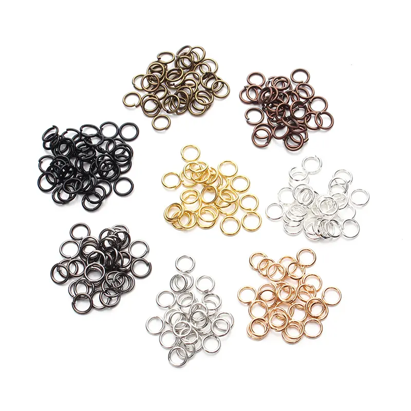 50-200pcs Wholesale Bronze Silver Gold Rhodium Color Jump Rings Split Rings Link Loop Rings 4mm 6mm 8mm for DIY Jewelry Findings