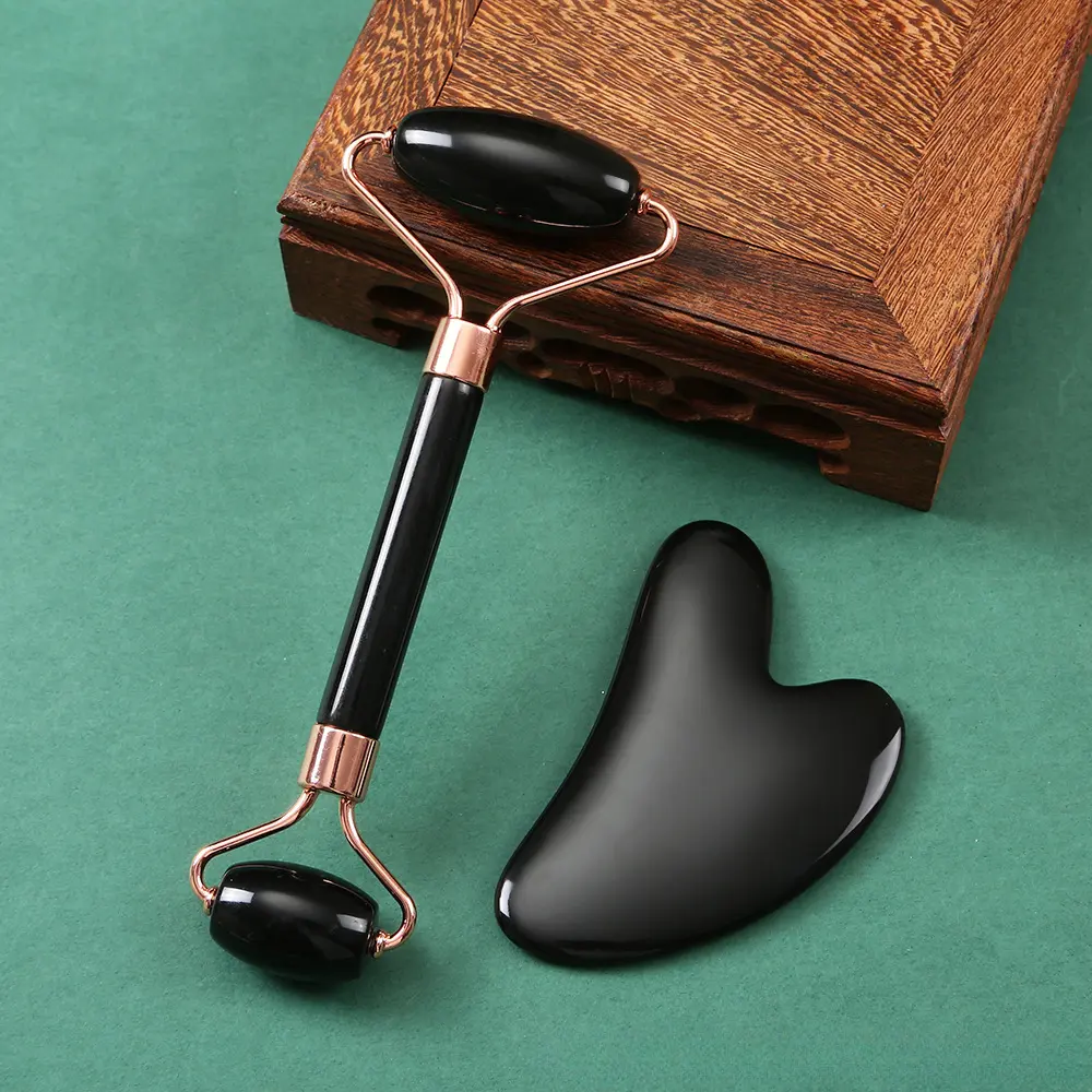 Natural Resin Roller Face Gua Sha Natural Resin Massager Acupoint Eye Care Spa Massage Tools Visage Lifting for Body Neck