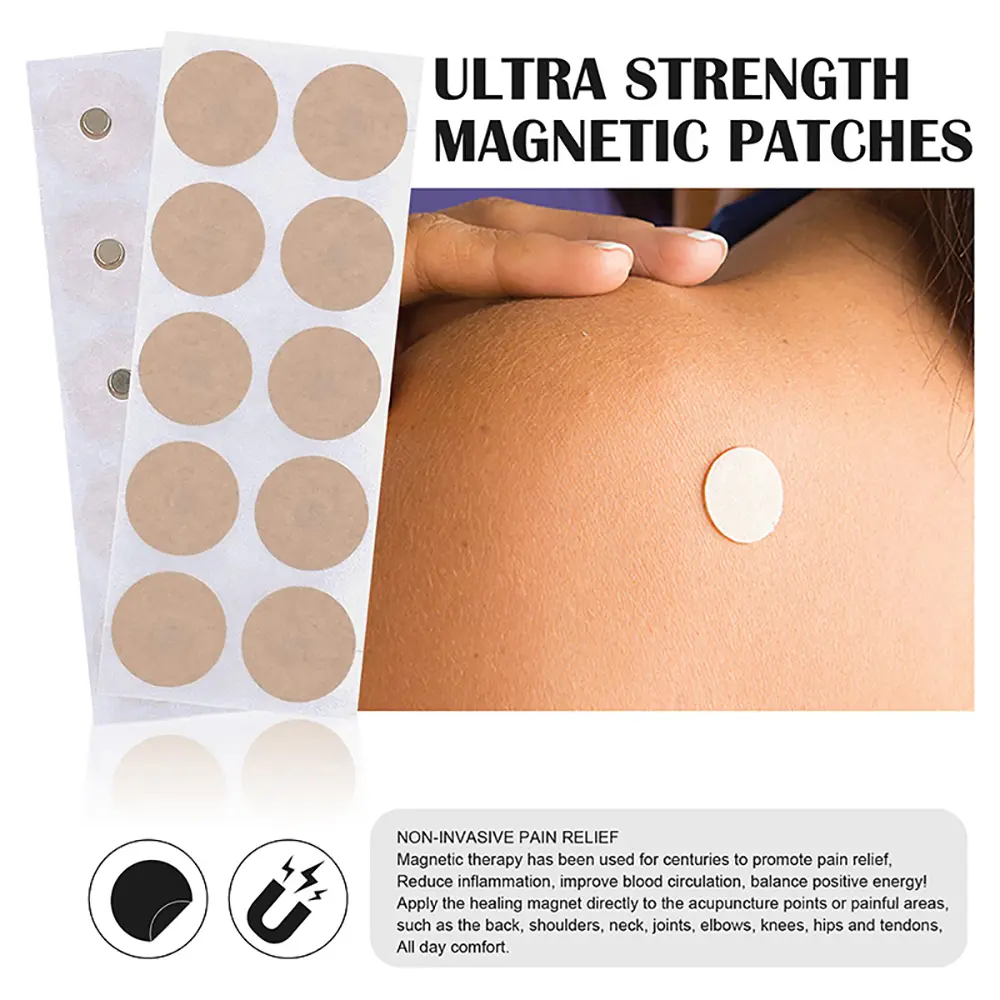 10Pcs/Sheets 600/3000 Gauss Magnetic Massage Acupuncture Body Points Beads To Relieve Pain Non-magnetic Replacement Patch